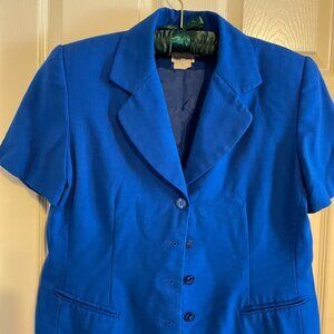 Vintage Joan Leslie Cobalt Blue Blazer | Petite 12 | Early 1990s